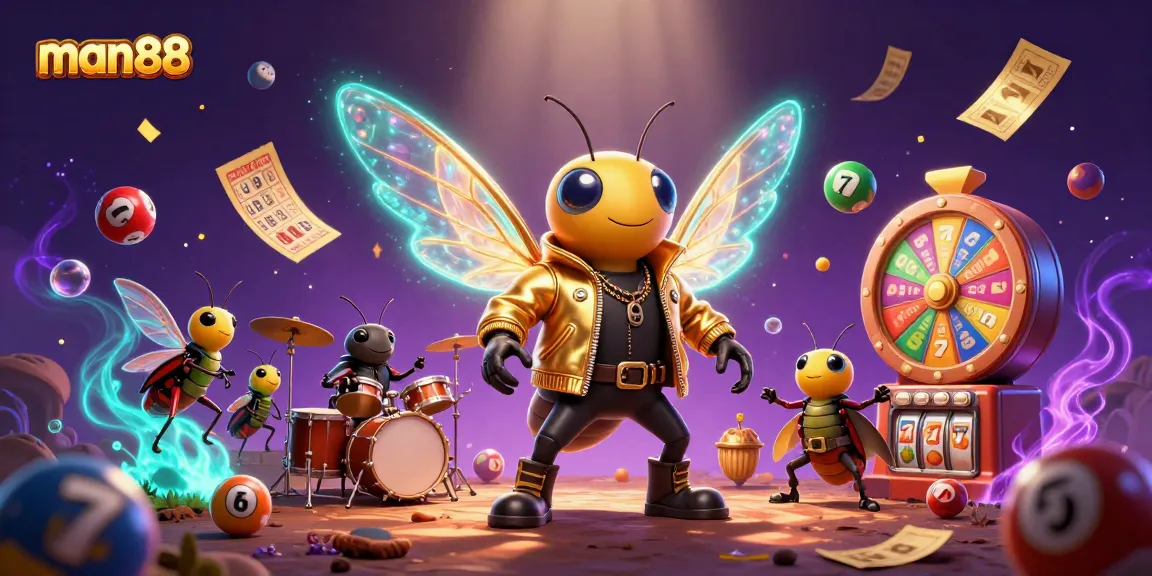 Experience excitement at man88 through a vibrant 3D illustration of casino fun.