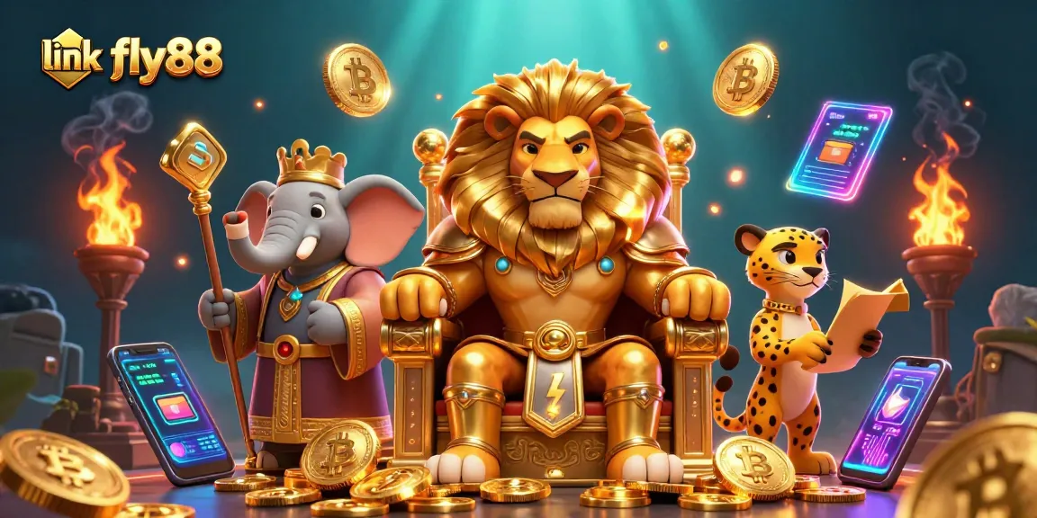 Join the action at link fly88 with vibrant characters and dynamic casino elements depicting a thrilling gaming experience.