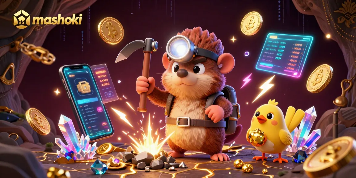 Mashoki gamers enjoy a vibrant treasure hunting adventure with glowing coins and rich gems in a captivating casino scene.