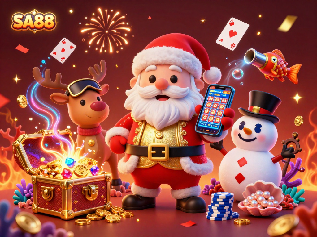 Experience excitement with SA88 as Santa Claus and friends celebrate casino jackpots in 3D!