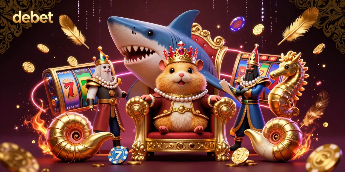 Experience thrilling debet action with a golden hamster king in a vibrant casino-themed arena.