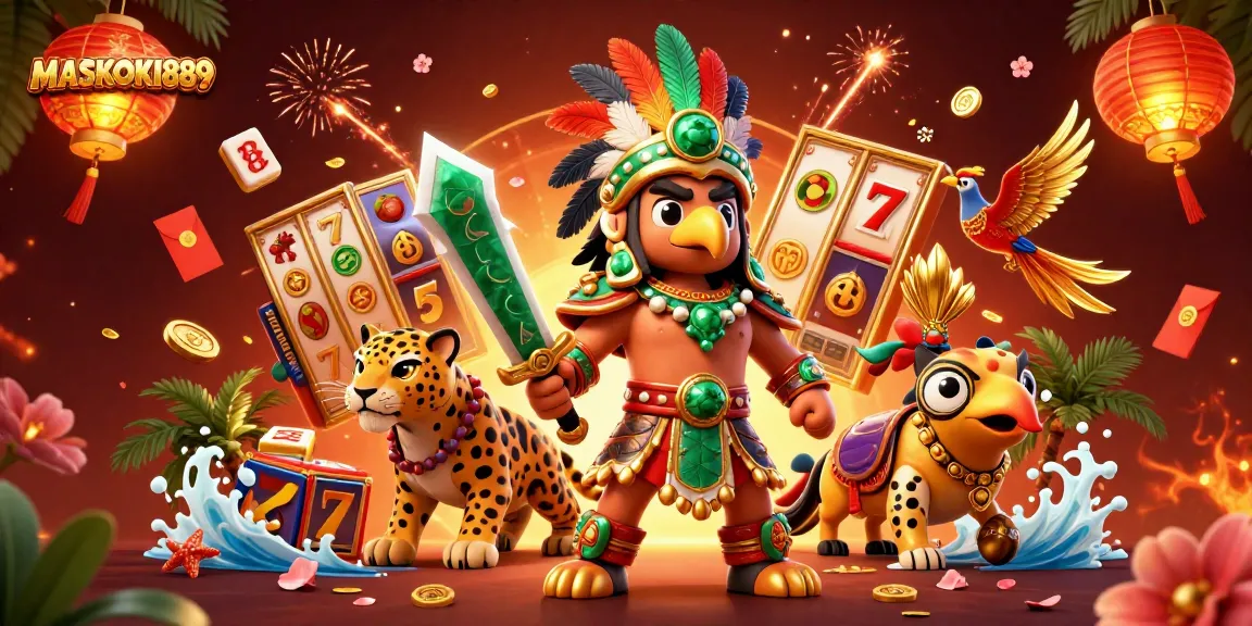 Engage with MASKOKI889's vibrant casino scene featuring immersive slots and dynamic characters.