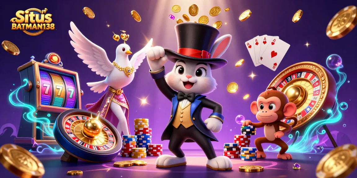 Permainan slot online Situs BATMAN138 dengan simbol keberuntungan dan kesempatan menang yang besar.