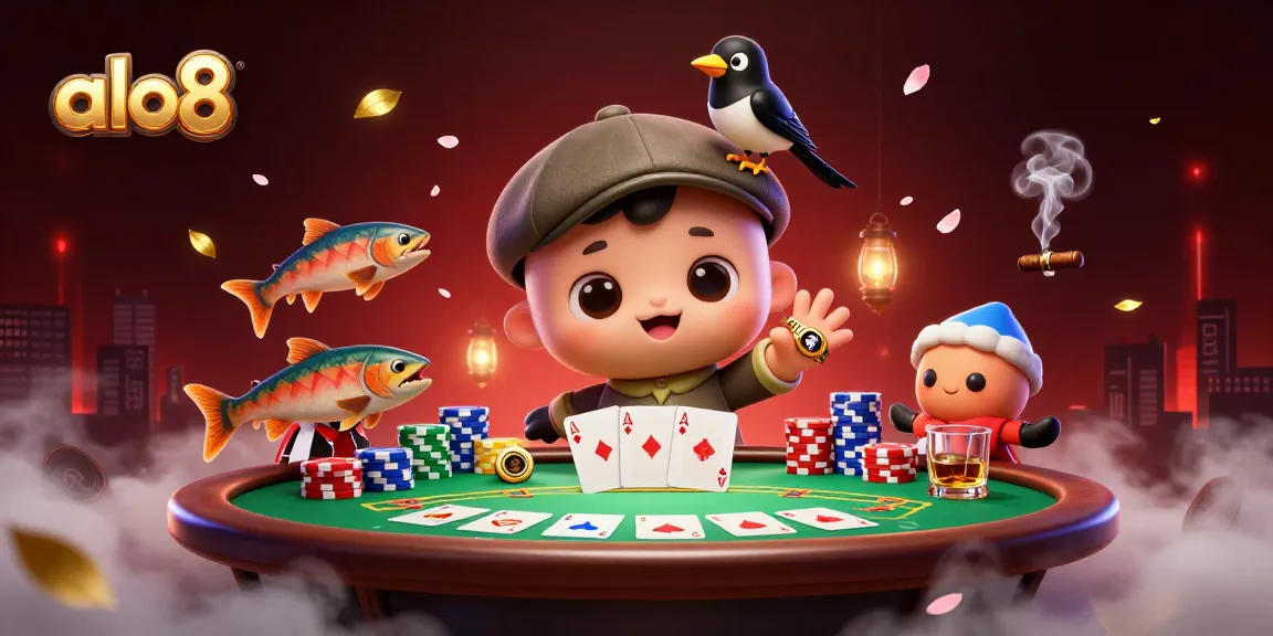 Get ready to play at ALO8's vibrant poker tables with Nessie, the playful Loch Ness monster!