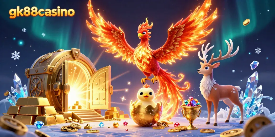 Engage with gk88casino's thrilling gaming experience, featuring stunning visual elements and characters.