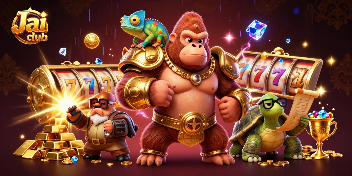 Experience thrilling victories at Jai club with vibrant slot reels and dynamic casino elements.