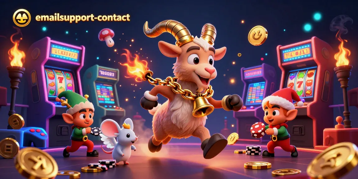 Experience the thrilling chaos of emailsupport-contact's festive casino with gremlins stealing poker chips.