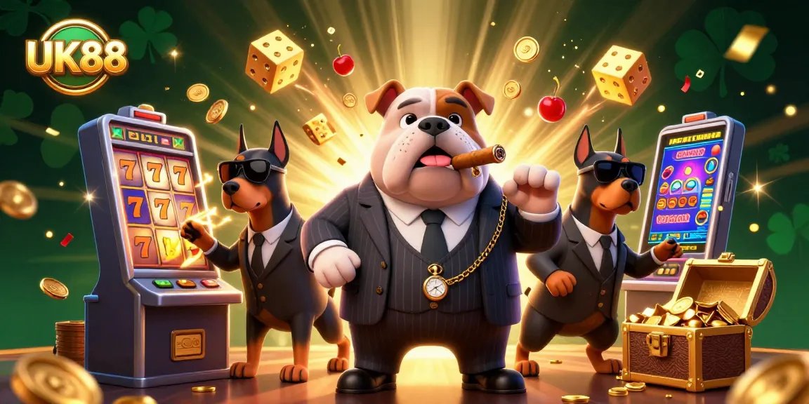 Win big with UK88 in this vibrant casino scene showcasing thrilling gaming elements.