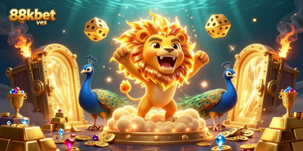 Engage in thrilling wins at 88kbet ves with vibrant casino elements featuring golden treasures.