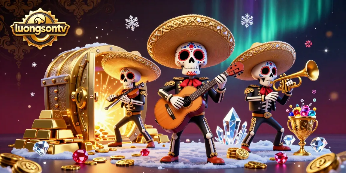Experience the thrill of luongsontv with a vibrant mariachi band playing amidst treasure and gems.