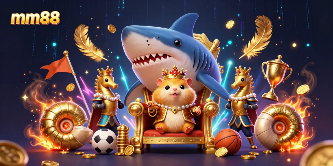 Experience thrilling betting with mm88 in a vibrant, dynamic 3D casino scene featuring royal characters.