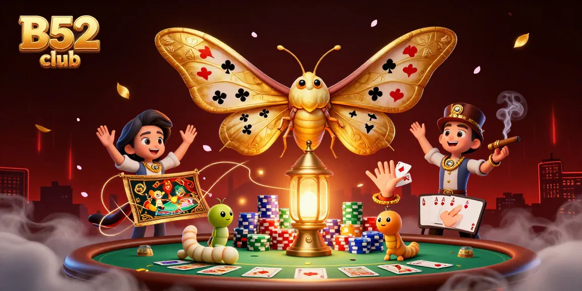 Engage in thrilling gameplay at B52 club with vibrant casino scenes and dynamic poker elements.