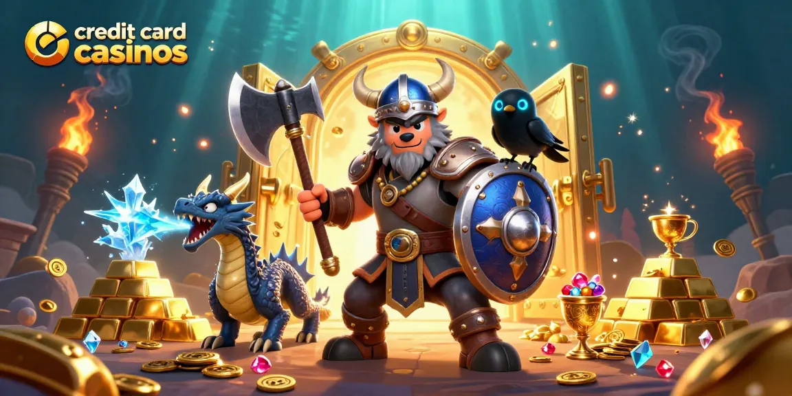 Discover exciting credit card casinos featuring vibrant characters and treasure in a 3D visual