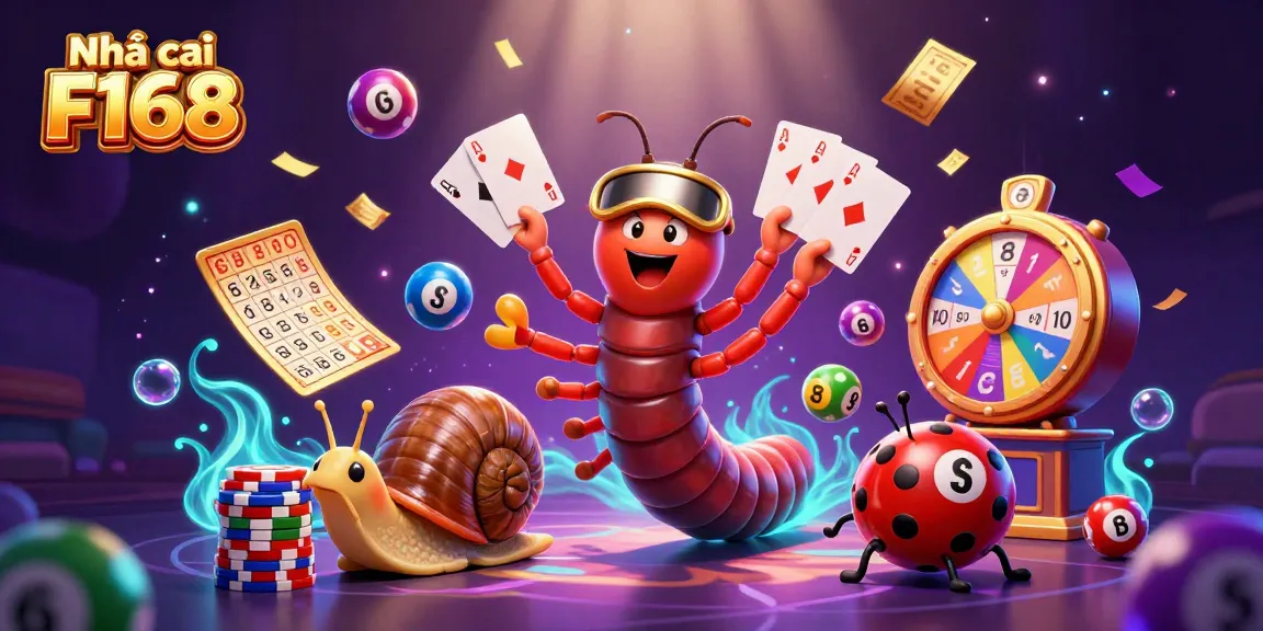 Engage with the thrilling experience of Nhà cái F168, showcasing vibrant casino elements and lively characters in action.