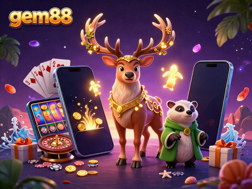 Win big with gem88’s exciting games and vibrant atmosphere in this captivating casino scene.