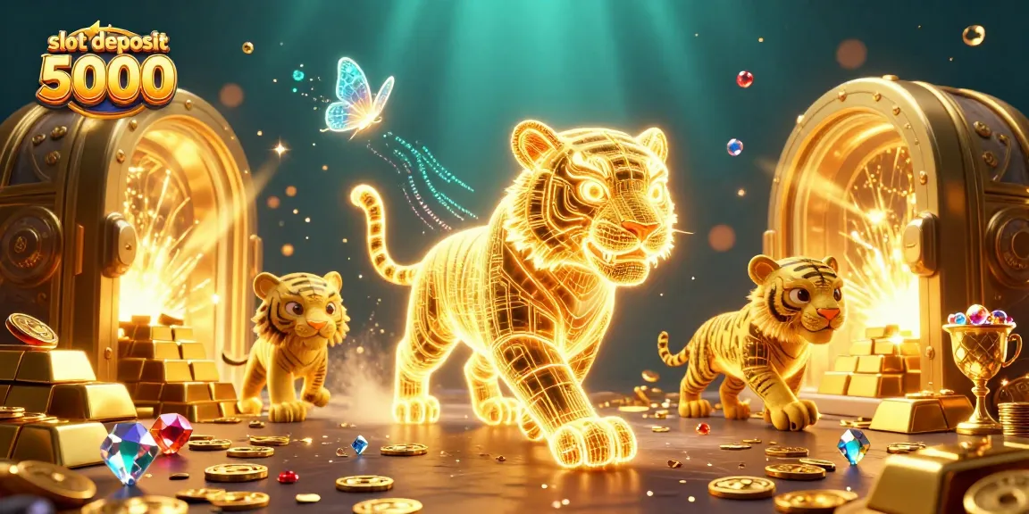 Menangkan permainan di slot deposit 5000 dengan tumpukan koin emas dan karakter kasino digital yang menakjubkan.