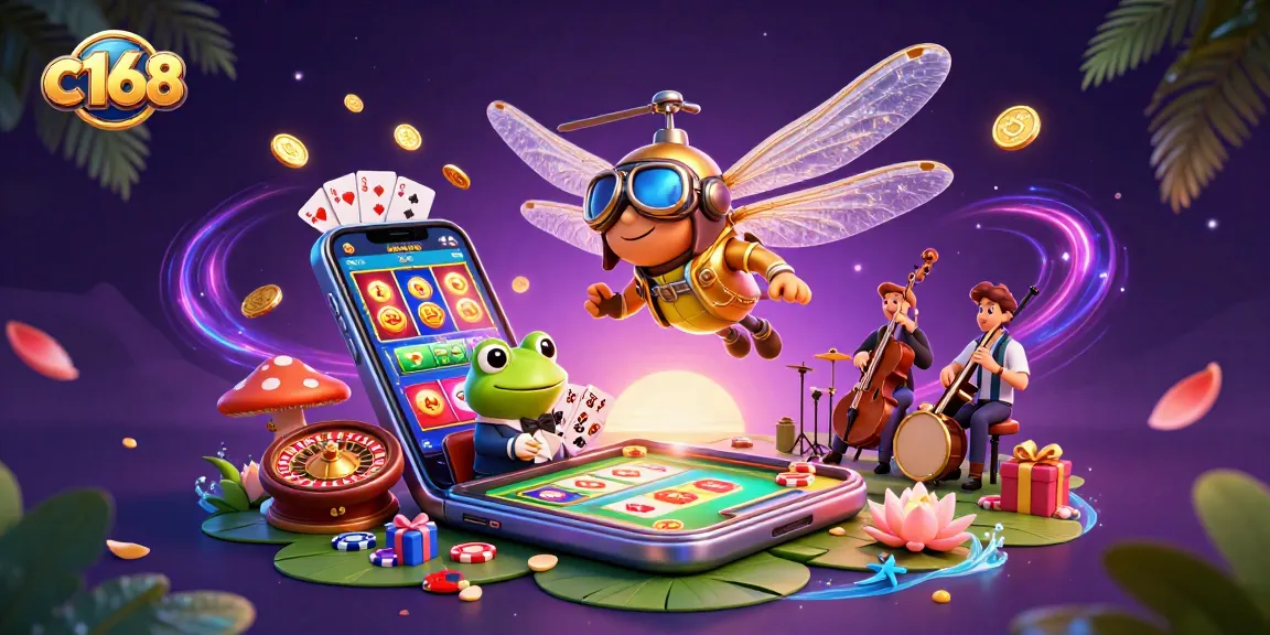 Experience thrilling gaming with c168, featuring vibrant characters in a lively casino scene.