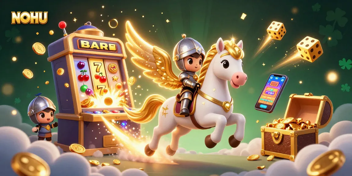 Experience the excitement of NOHU as the celestial horse and knight race through a jackpot explosion.