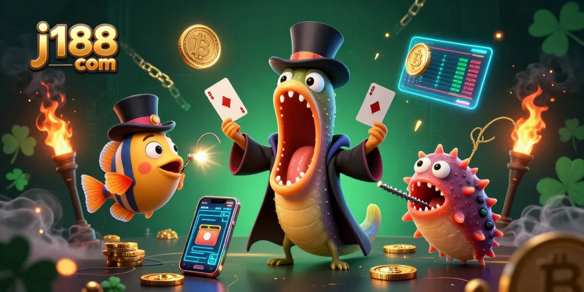Experience thrilling games at j188 com with animated deep-sea characters showcasing unique card tricks.
