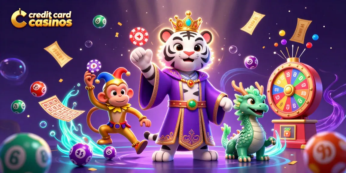 Experience excitement at credit card casinos with vibrant characters and dynamic gaming elements.