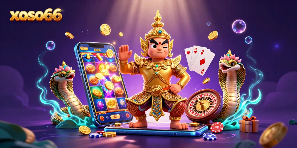 Experience thrilling wins with xoso66 in a vibrant 3D casino scene featuring exciting games.
