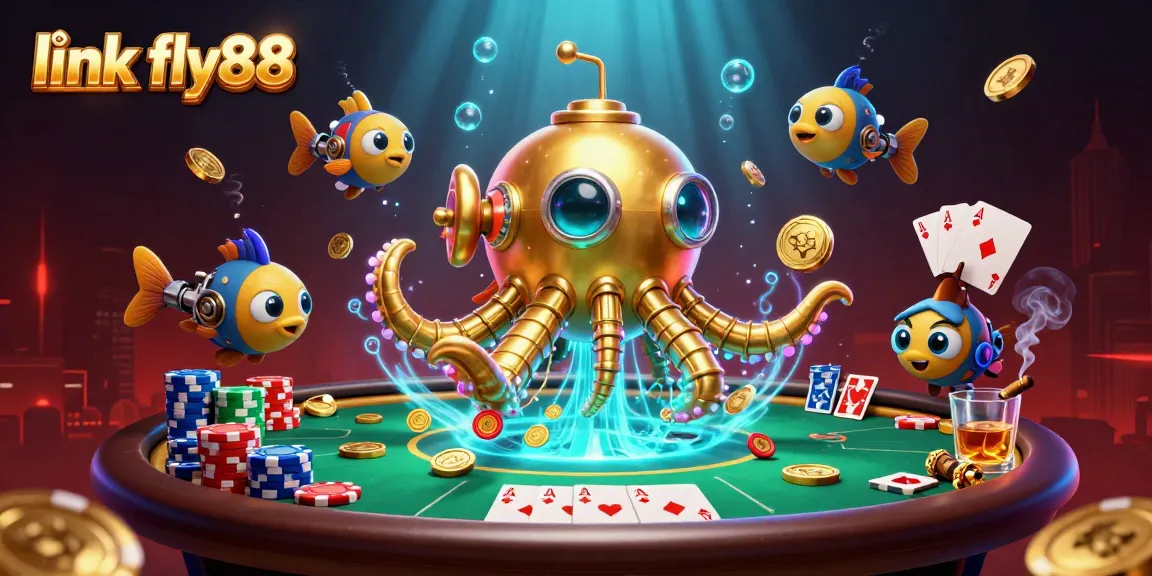 Experience the thrill of gaming with link fly88 as the golden kraken submarine emerges from a sea of coins.