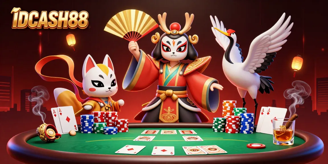 Engage with dynamic gaming moments at IDCASH88 featuring exclusive poker elements and colorful characters.