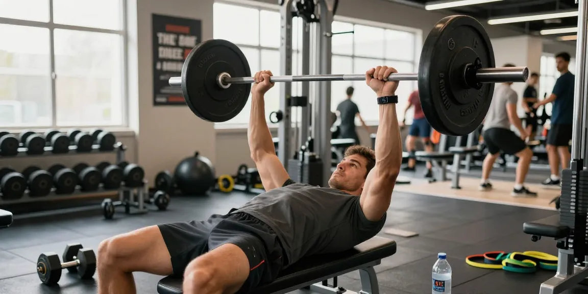 Kraftsportler hebt Gewichte im Steroidshop Fitnessstudio und zeigt Entschlossenheit und Stärke.