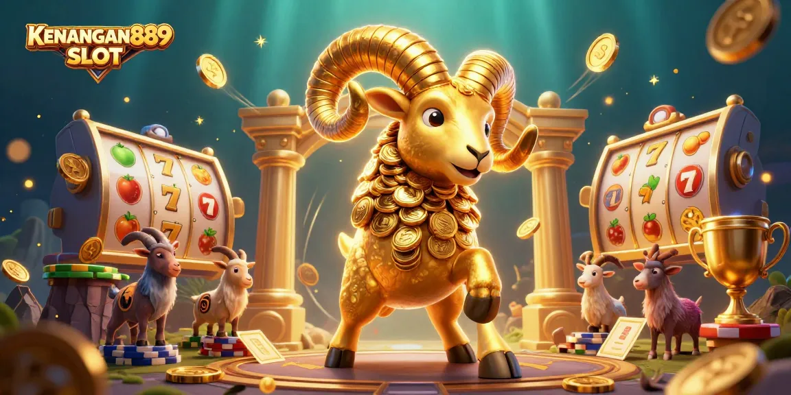 Experience thrilling gameplay with KENANGAN889 SLOT featuring golden ram and dynamic slot reels.
