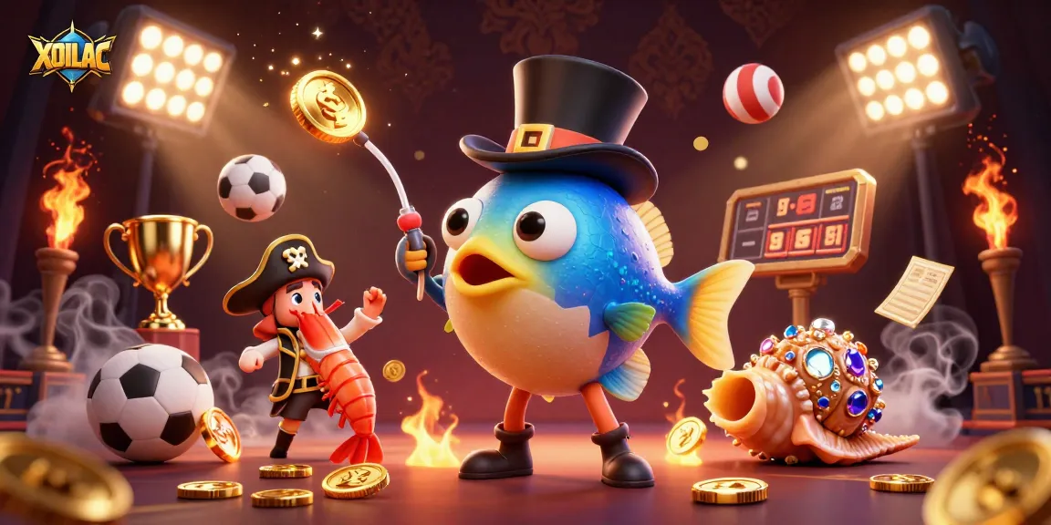 Engage with XOILAC's dynamic sports betting scene featuring vibrant 3D characters amid gold coins and sports elements.
