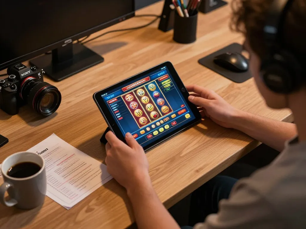 Engaged player strategizing on gaming interface at lc88, showcasing an exciting online casino experience.