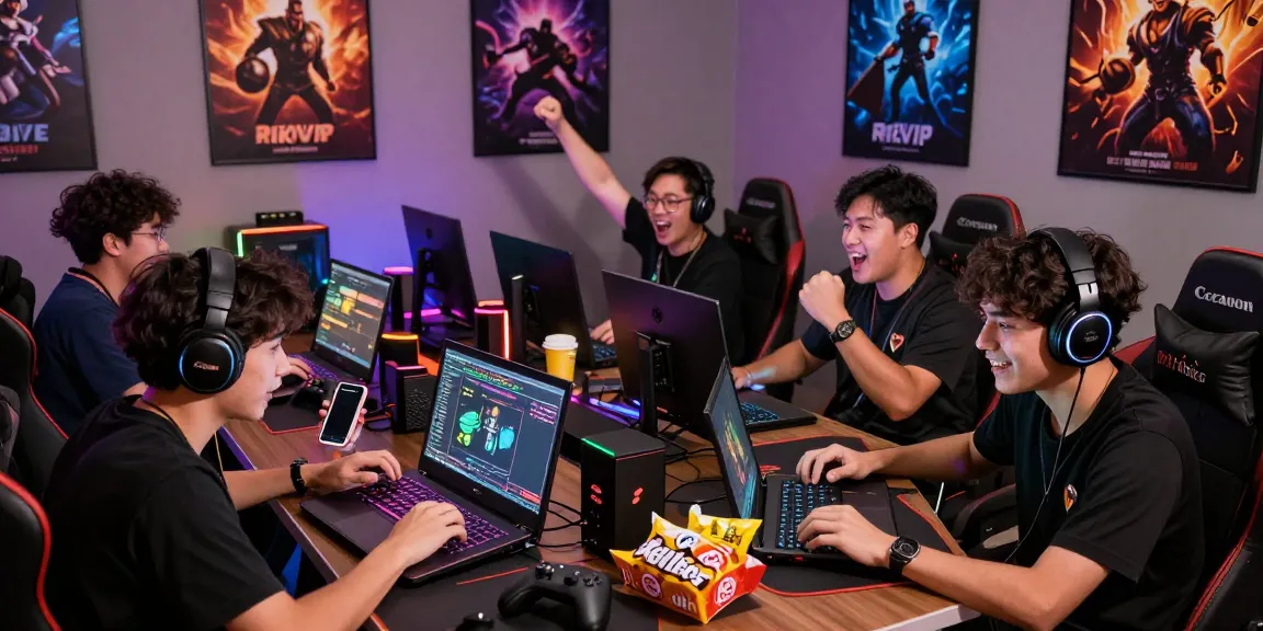 Players enjoying the Rikvip gaming experience in a vibrant, competitive setting.