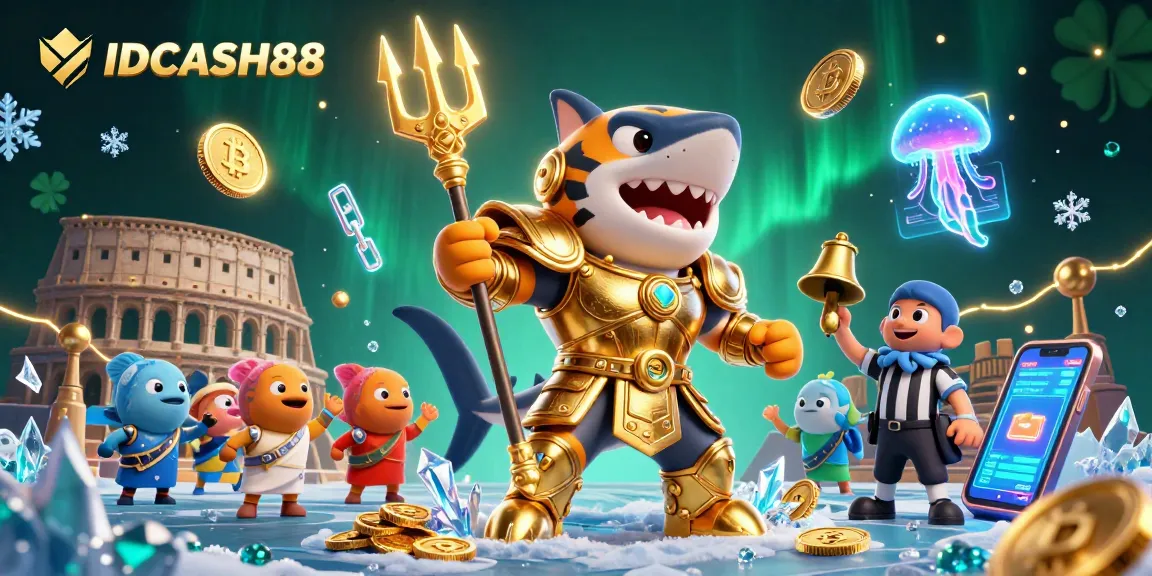 Engage in thrilling gameplay at IDCASH88, featuring an underwater colosseum with a shark champion.