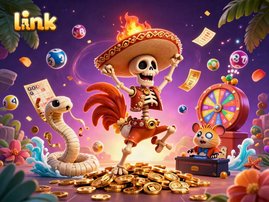 Experience the thrilling games of link hitclub with vibrant characters celebrating wins amidst colorful elements.