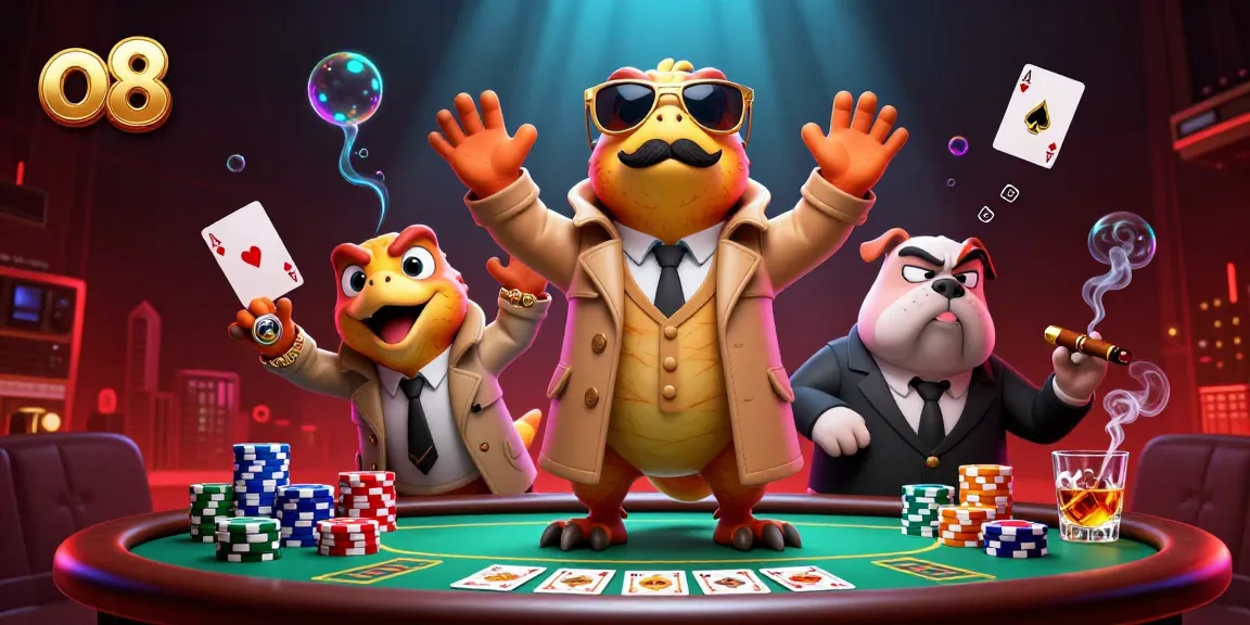 o8 raptors hilariously trying to enter a VIP casino, showcasing poker elements and a bouncer