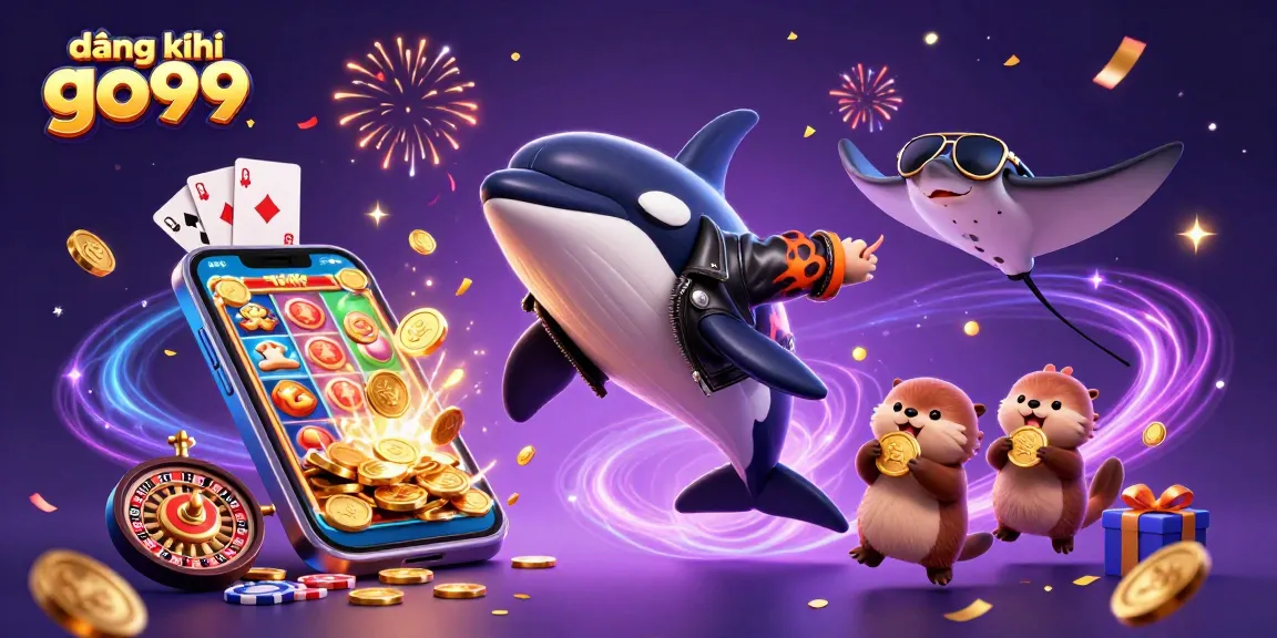 Experience thrilling gaming with đăng ký go99, featuring an orca whale and colorful casino elements.