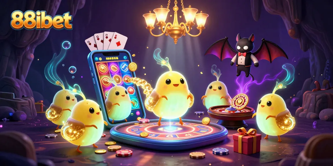 Experience thrilling gameplay with 88ibet as glowing characters light up a cave casino scene