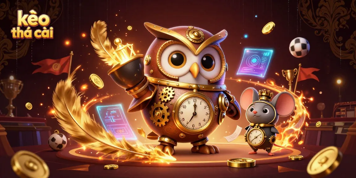 Experience thrilling sports betting with kèo nhà cái in this vibrant 3D illustrative scene.