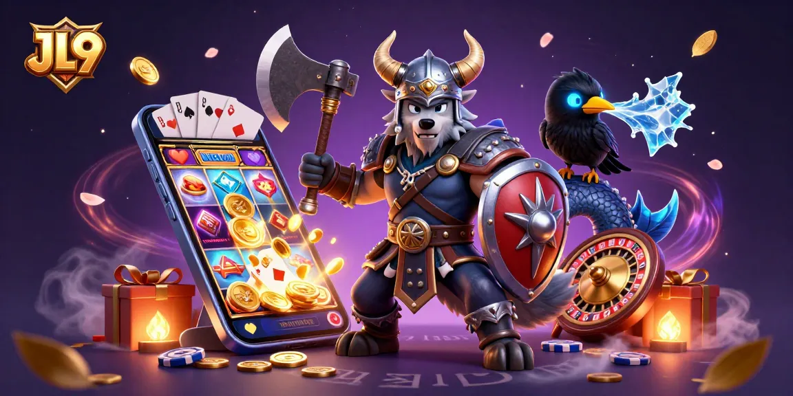 Experience thrilling gameplay at JL9 with a Viking wolf warrior, fierce dragon, and magical casino action.