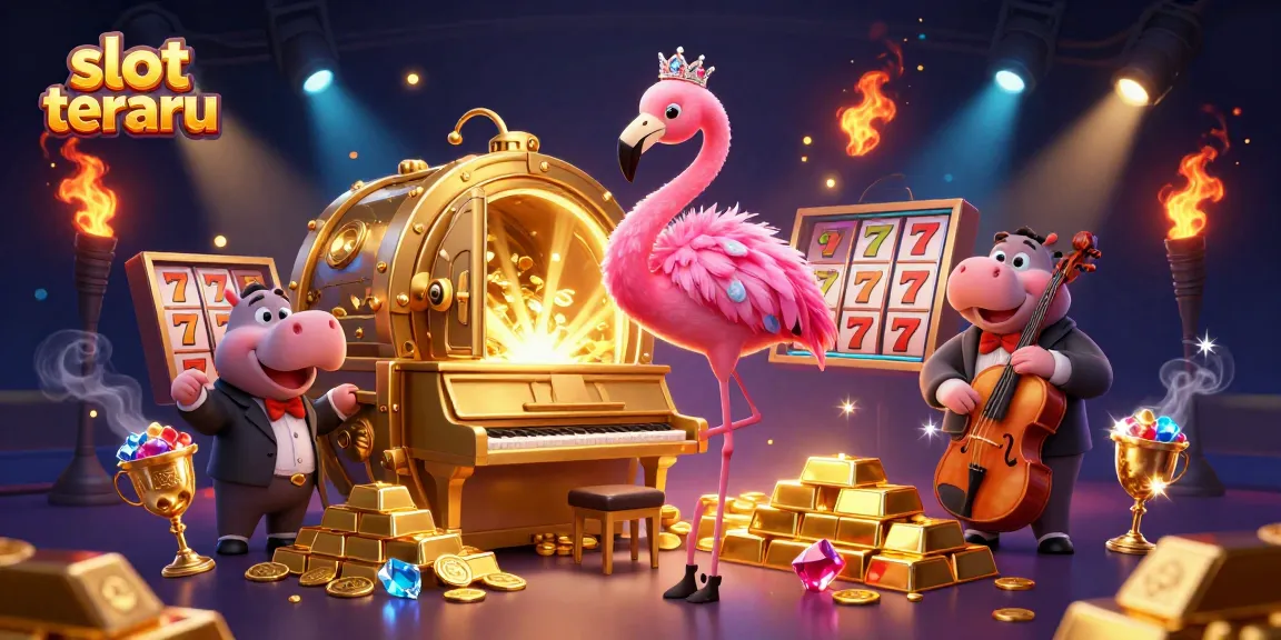 Spin to win with slot terbaru, showcasing vibrant casino characters and golden treasures.