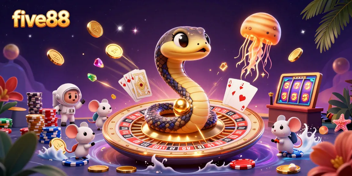 Betting with five88: astronaut mice on Saturn's rings in an interactive casino scene.