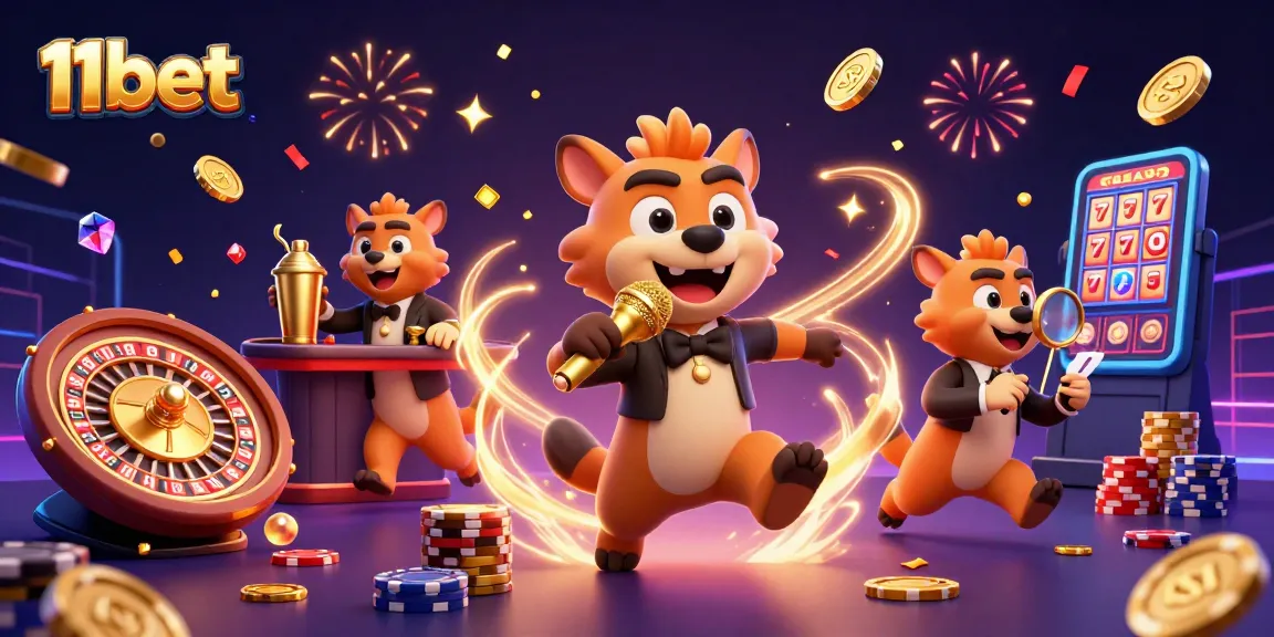 Get ready to win big with 11bet, featuring lively hyenas running a comedy casino!