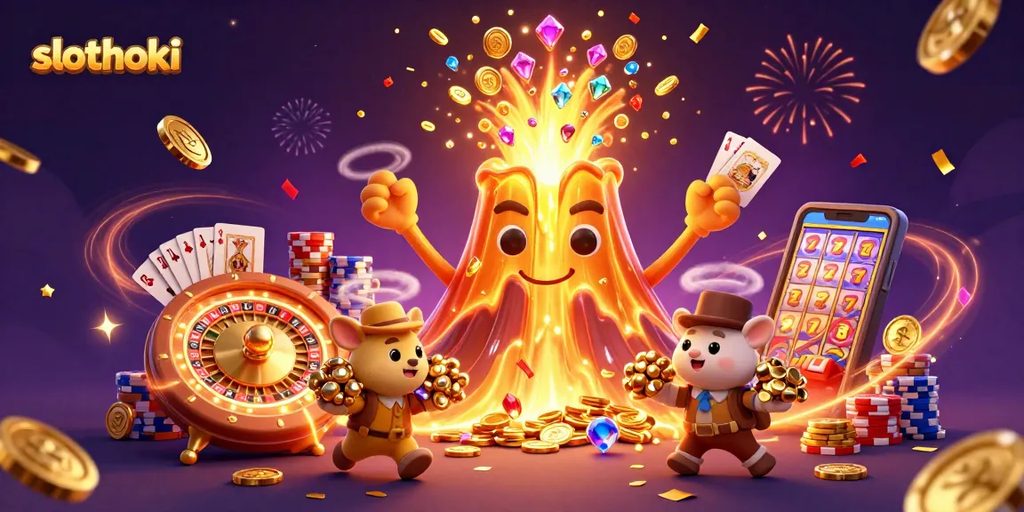 Menangkan jackpot di slothoki dengan ilustrasi kasino penuh warna dan karakter menarik!